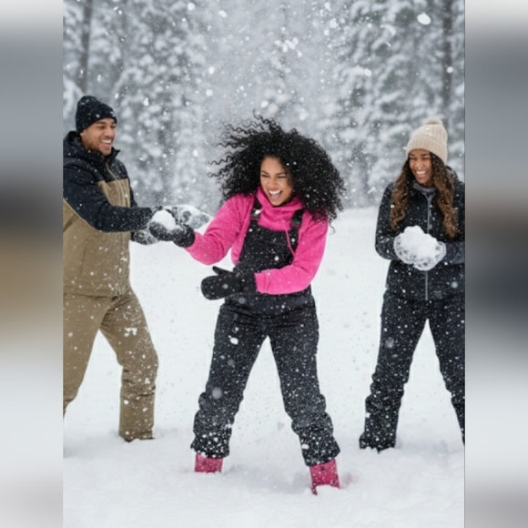 Justice Black Snow Suit Overalls- Size 10P Like New - Picture 9 of 9